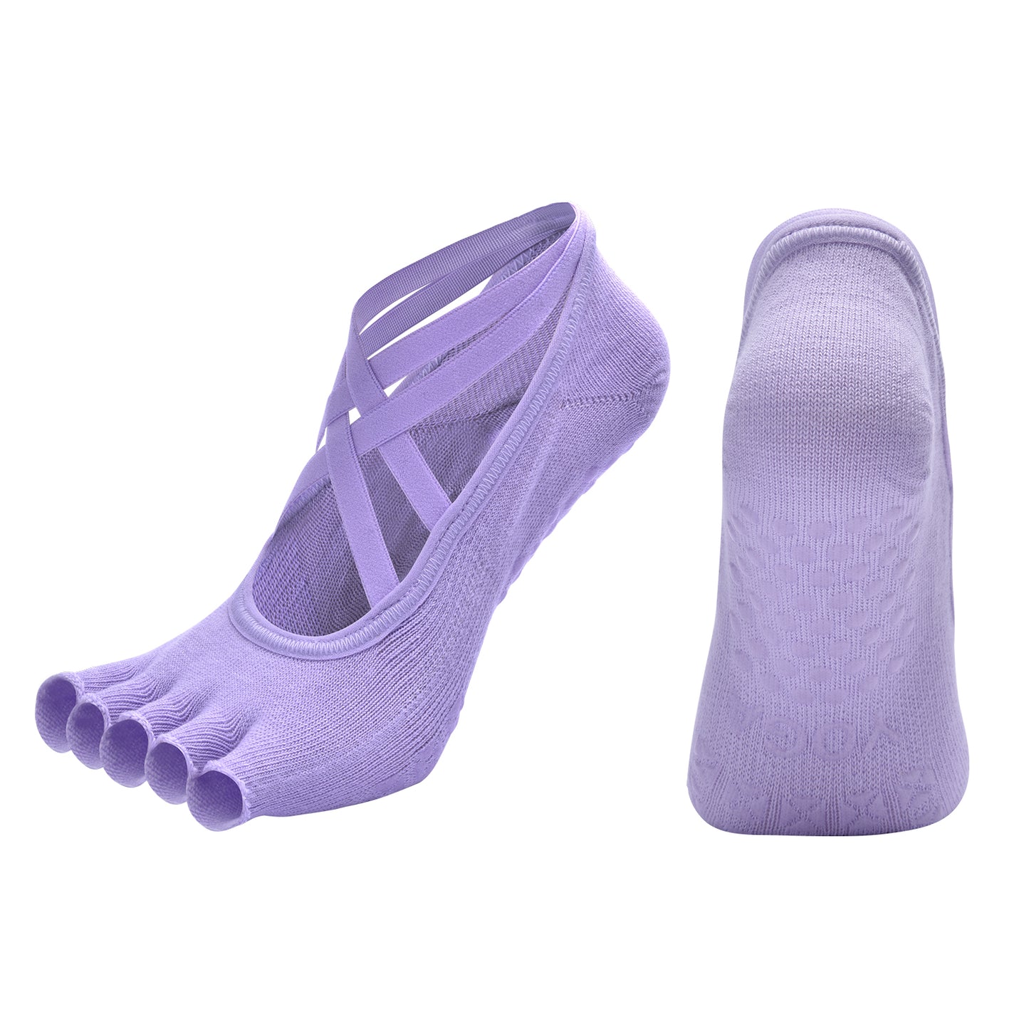 【Yoga Socks】T9浅紫-女士半趾瑜伽普拉提运动袜