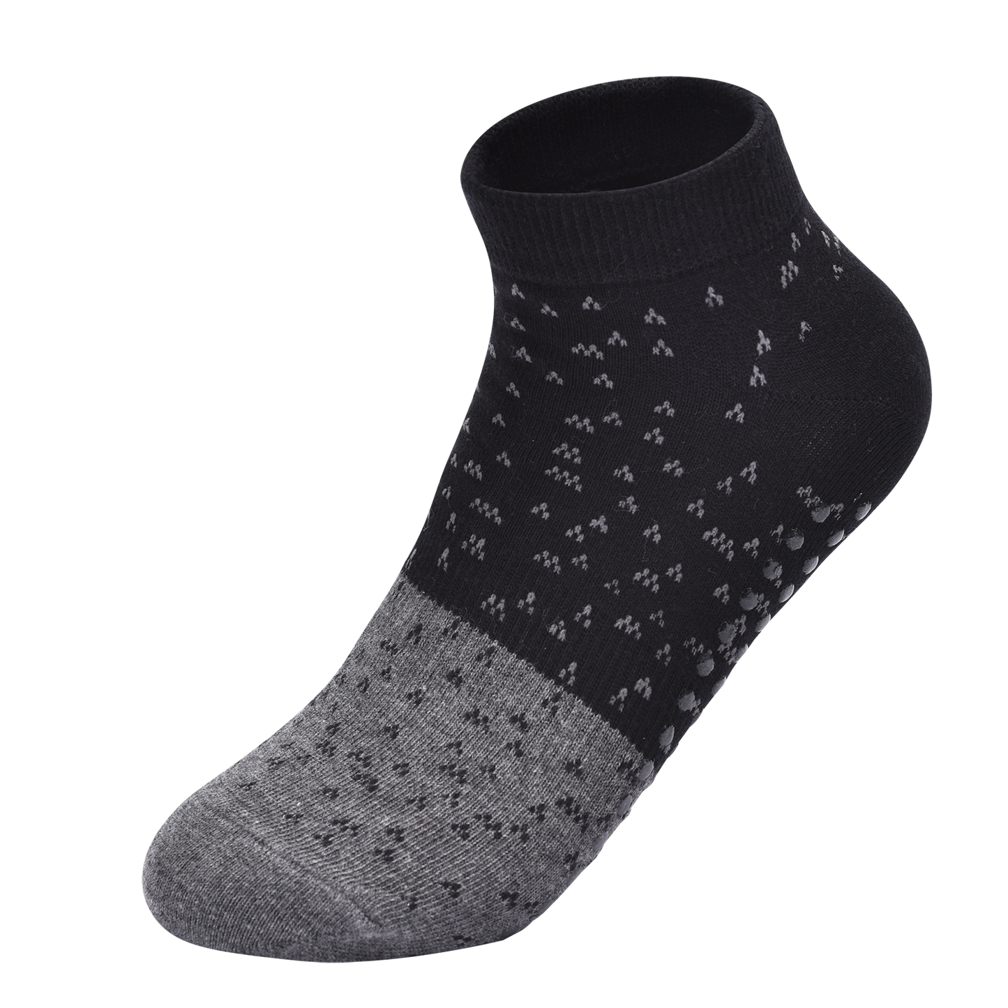 【Yoga Socks】N3黑灰-女士提花圆头瑜伽普拉提运动袜