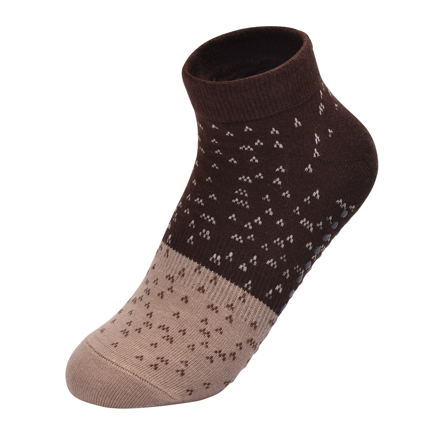 【Yoga Socks】N3咖米-女士提花圆头瑜伽普拉提运动袜