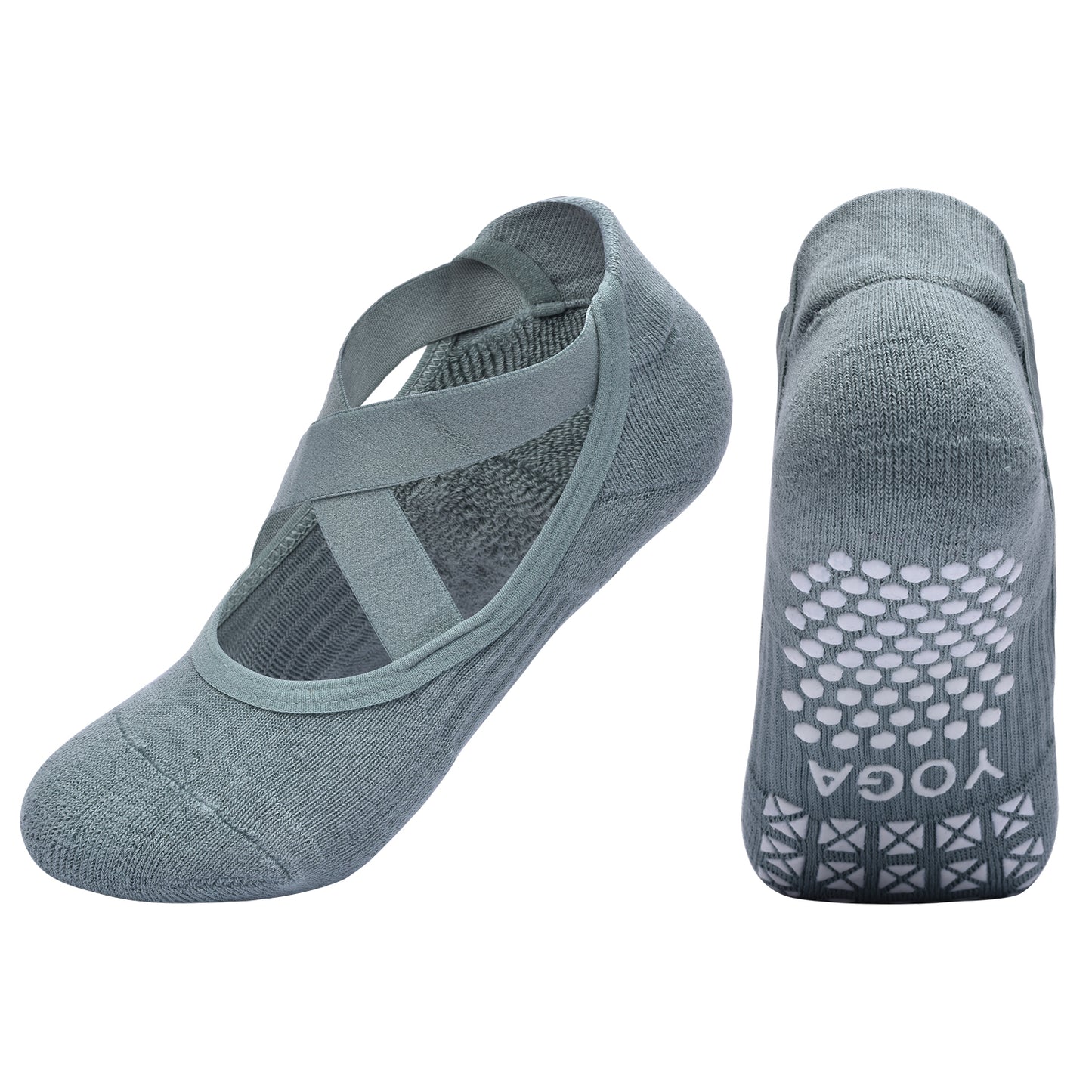 【Yoga Socks】Q6孔雀绿-女士毛圈圆头瑜伽普拉提运动袜