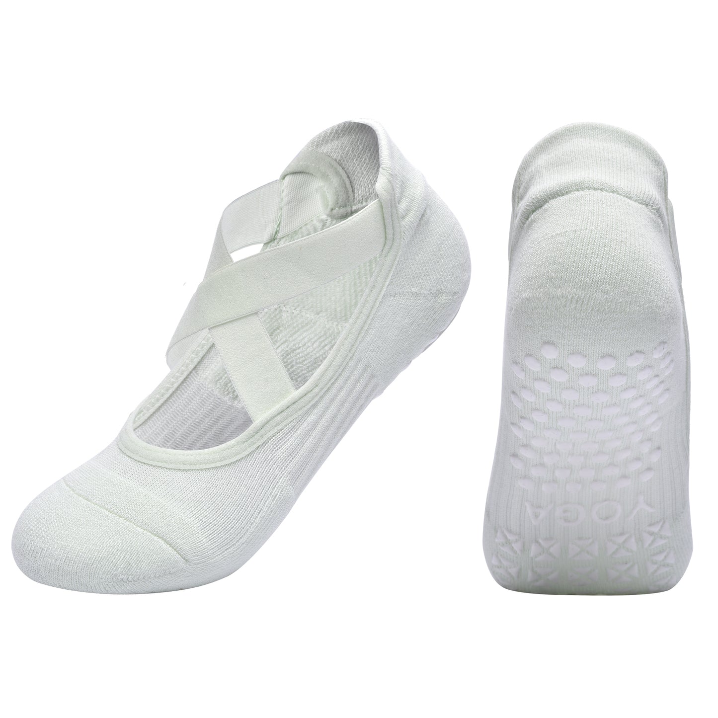 【Yoga Socks】Q6碧绿-女士毛圈圆头瑜伽普拉提运动袜