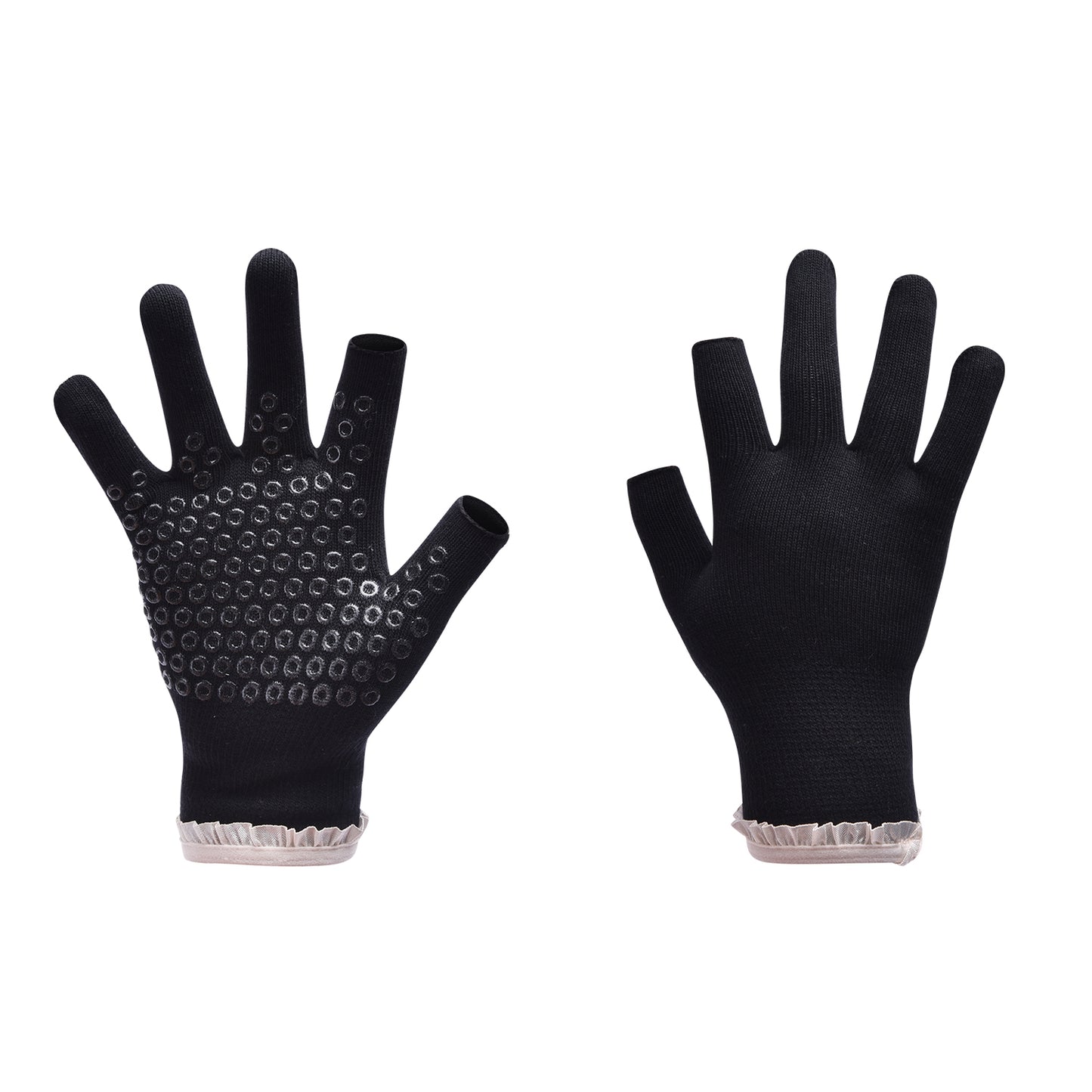 【Sport Gloves】C2黑色-女士花边露二指健身运动手套