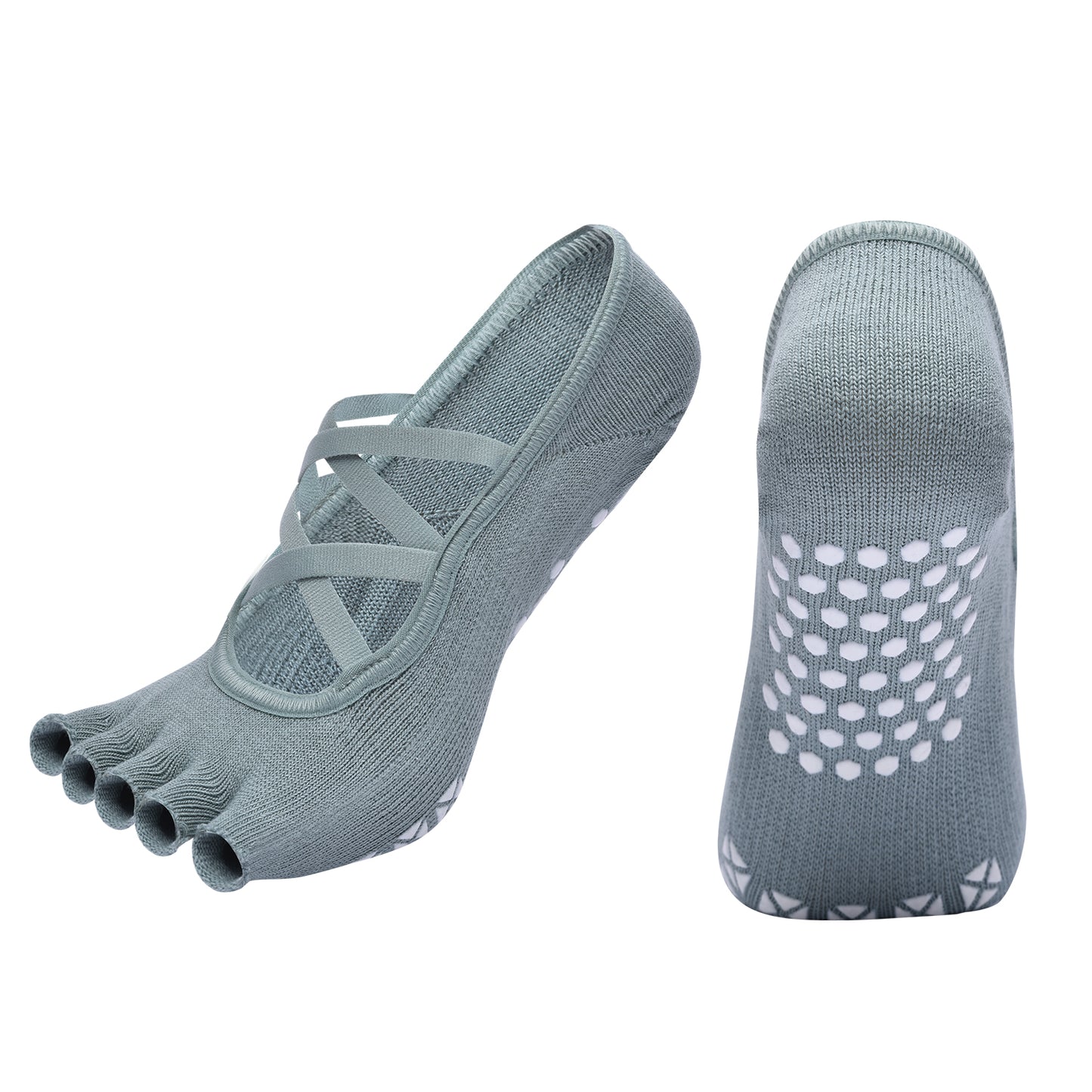 【Yoga Socks】T6孔雀绿-女士半趾瑜伽普拉提运动袜