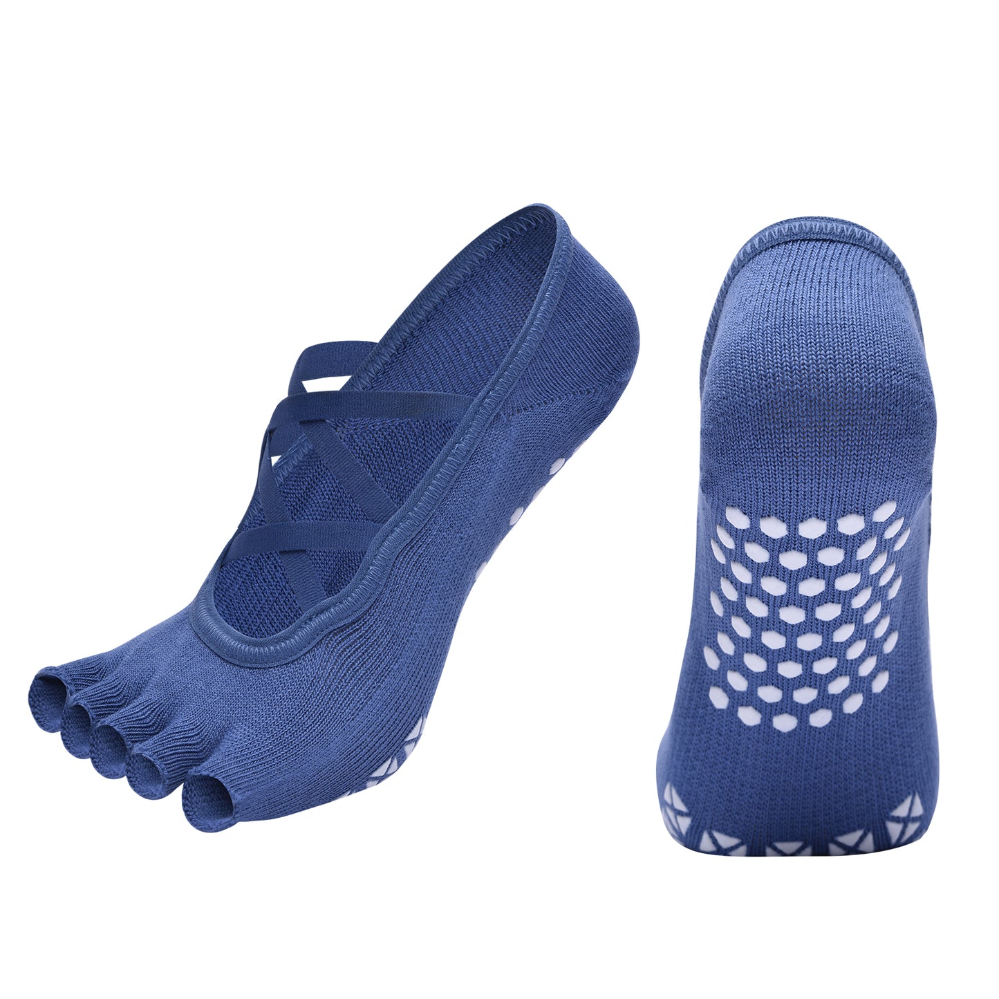 【Yoga Socks】T6深蓝-女士半趾瑜伽普拉提运动袜
