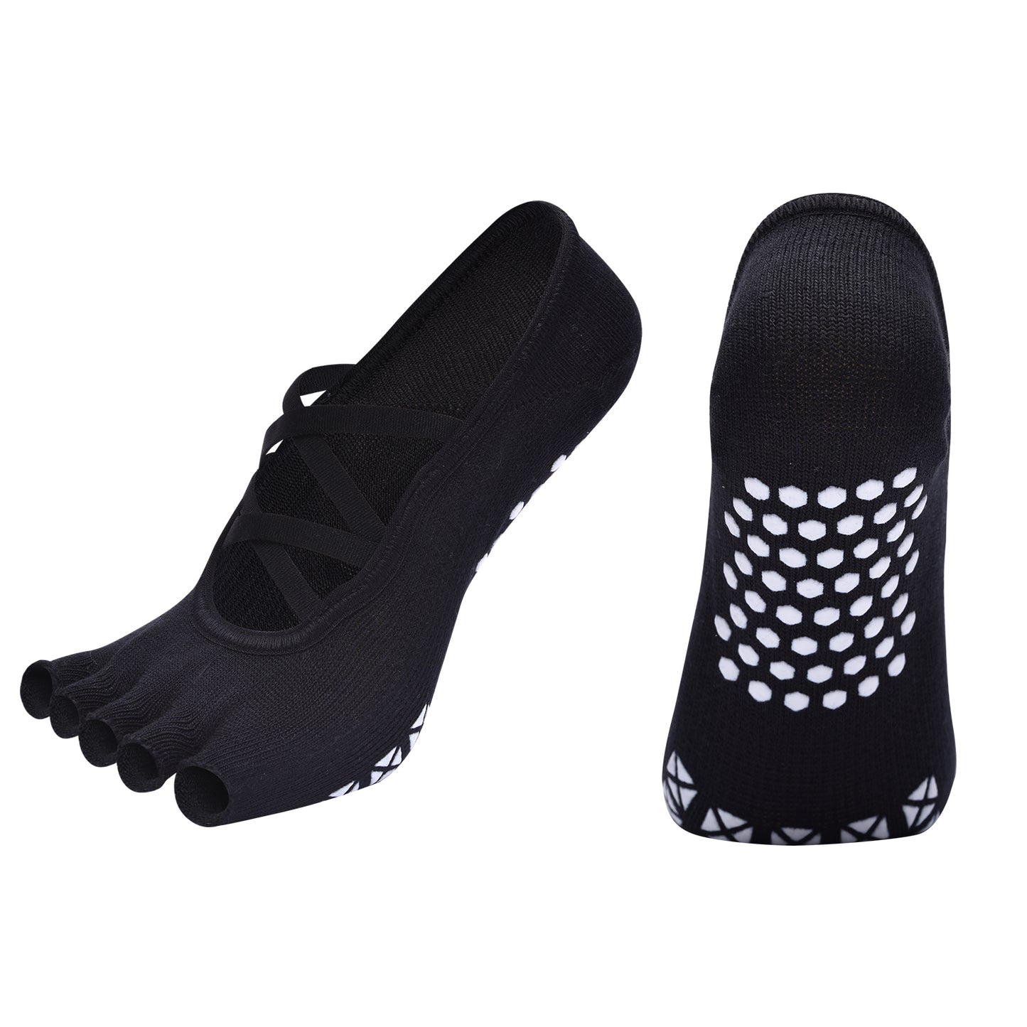 【Yoga Socks】T6黑色-女士半趾瑜伽普拉提运动袜