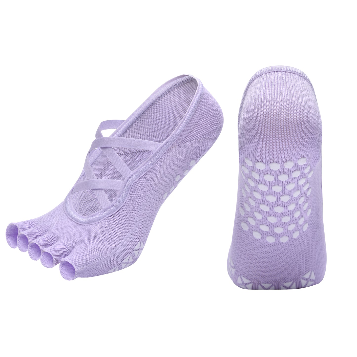 【Yoga Socks】T6浅紫-女士半趾瑜伽普拉提运动袜