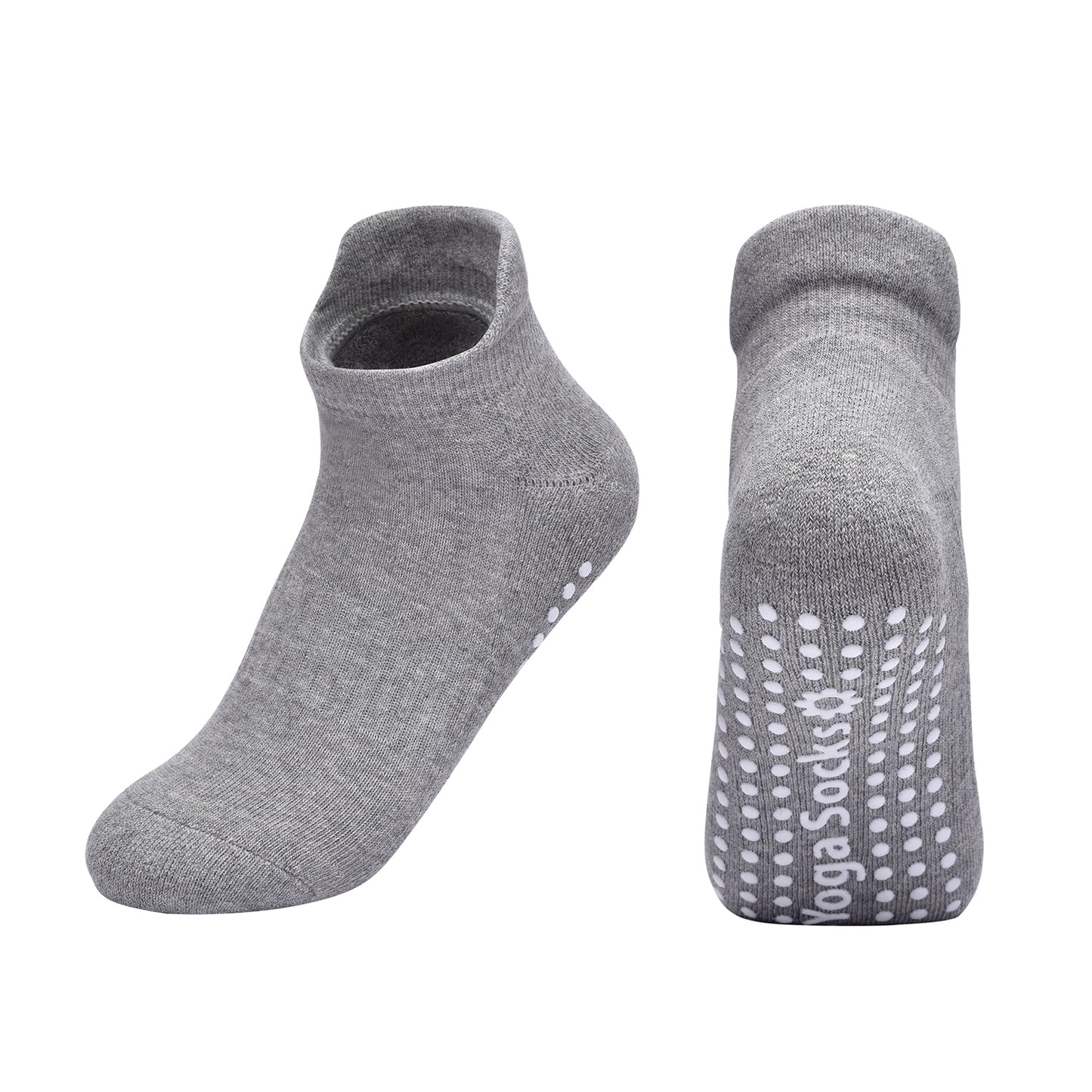 【Yoga Socks】D1浅麻灰-女士毛圈圆头瑜伽普拉提运动袜