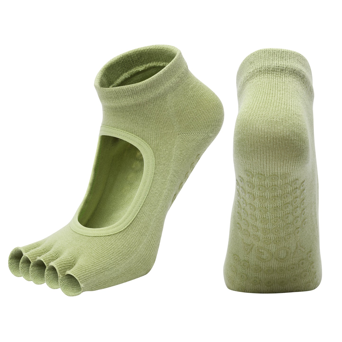 【Yoga Socks】F5绿色-女士半趾瑜伽普拉提运动袜
