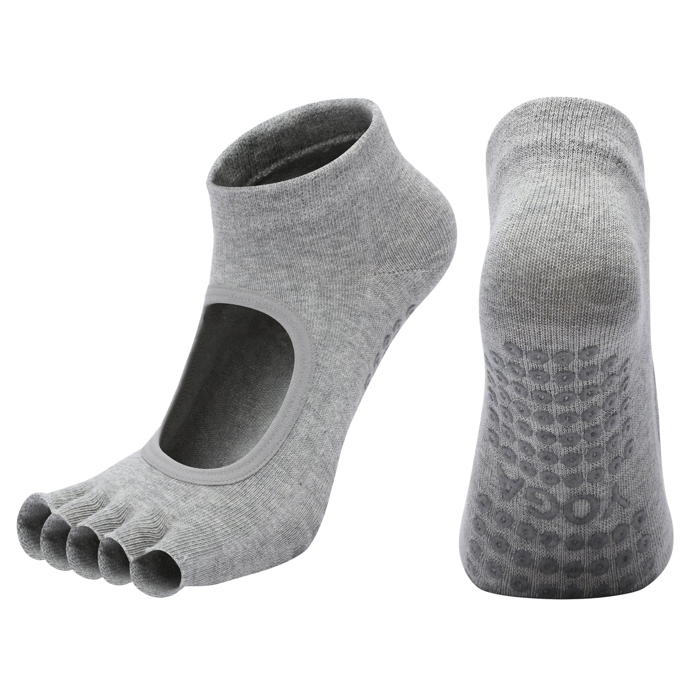 【Yoga Socks】F5浅麻灰-女士半趾瑜伽普拉提运动袜