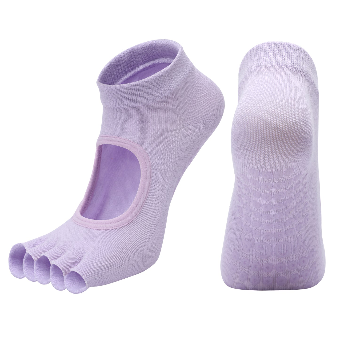 【Yoga Socks】F5浅紫-女士半趾瑜伽普拉提运动袜