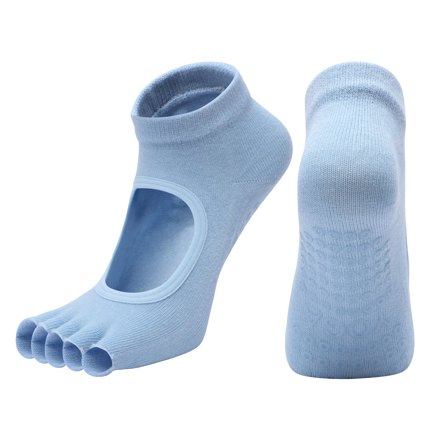 【Yoga Socks】F5浅蓝-女士半趾瑜伽普拉提运动袜