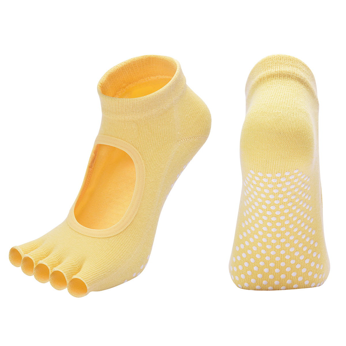 【Yoga Socks】F1黄色-女士半趾瑜伽普拉提运动袜