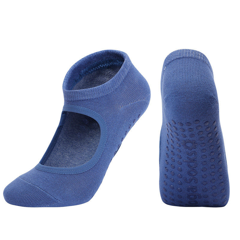 【Yoga Socks】K1深蓝-女士圆头瑜伽普拉提运动袜