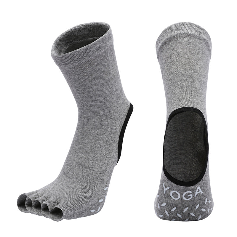 【Yoga Socks】M1深麻灰-女士长筒半趾瑜伽普拉提运动袜