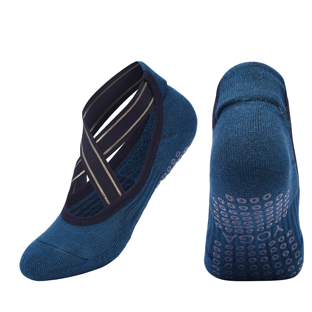 【Yoga Socks】Q1墨绿-女士毛圈圆头瑜伽普拉提运动袜