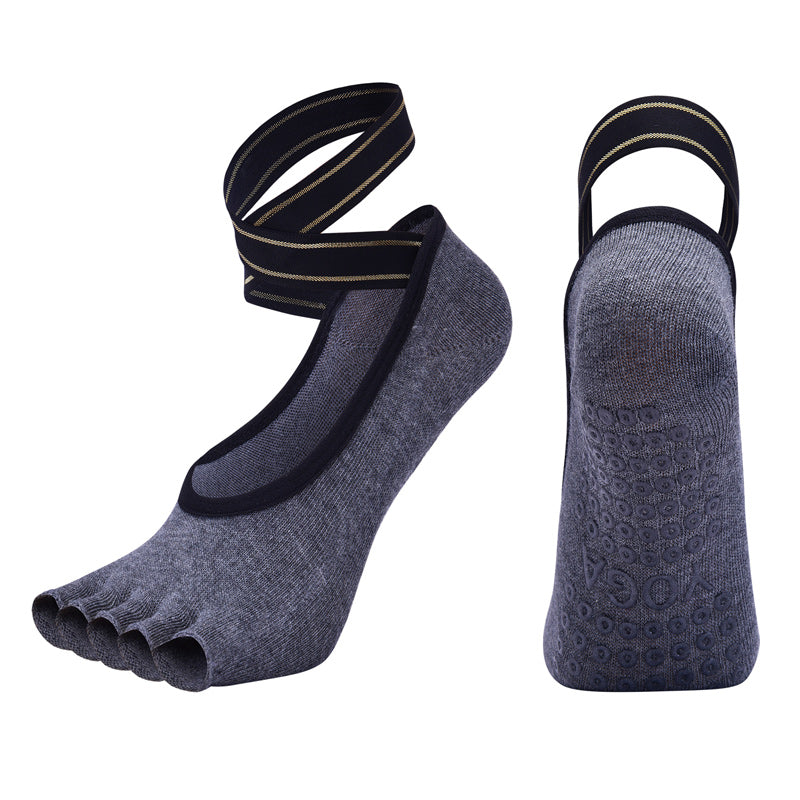 【Yoga Socks】T4深麻灰-女士半趾瑜伽普拉提运动袜