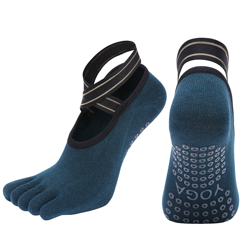 【Yoga Socks】W4墨绿-女士五指瑜伽普拉提运动袜