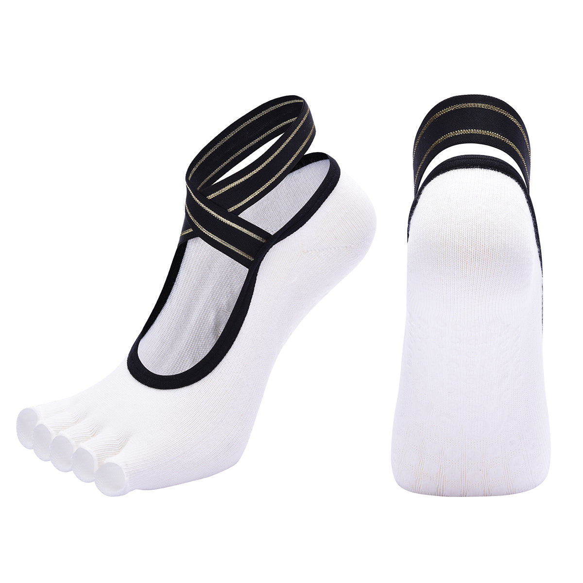 【Yoga Socks】T4白色-女士半趾瑜伽普拉提运动袜