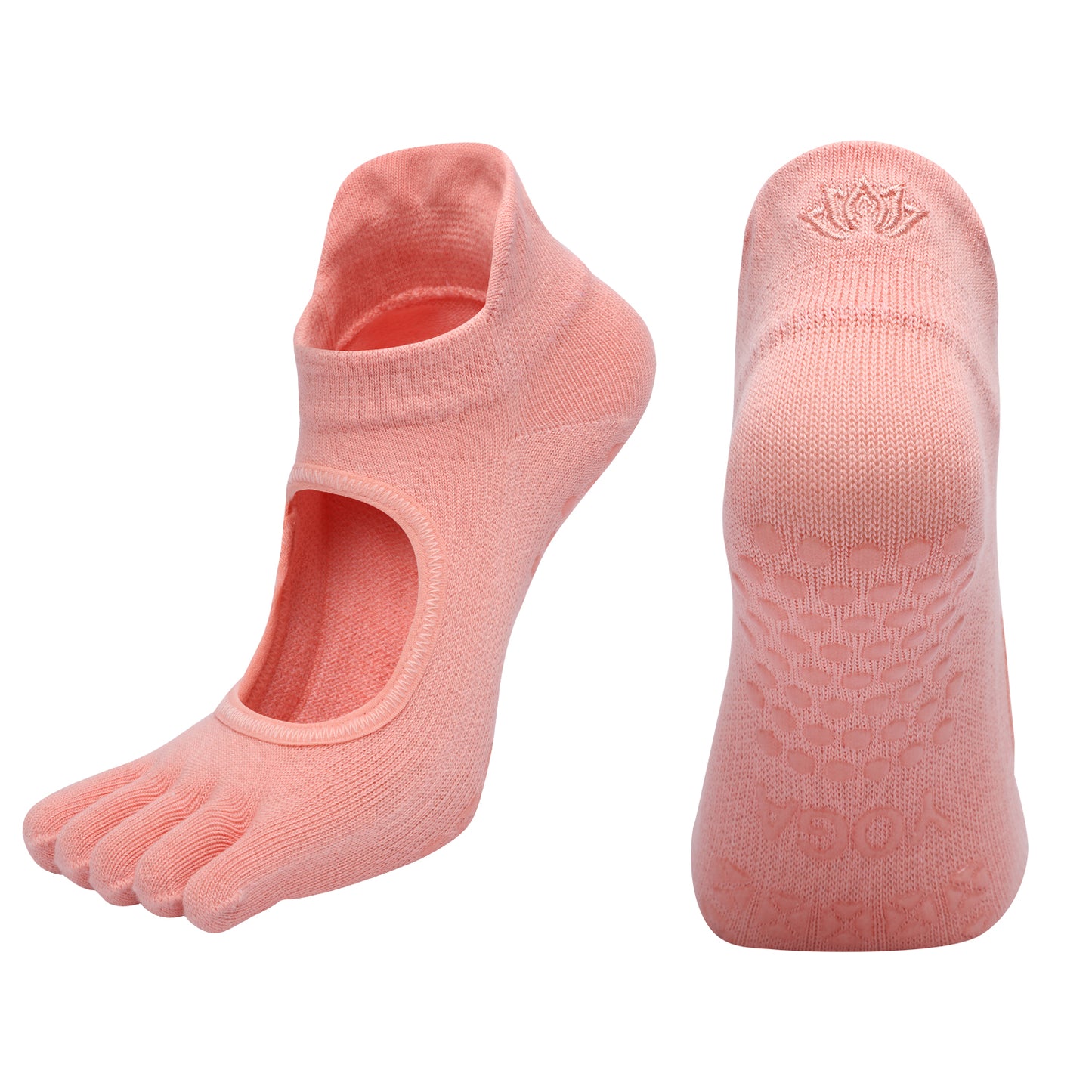 【Yoga Socks】V1珊瑚橙-女士五指瑜伽普拉提运动袜