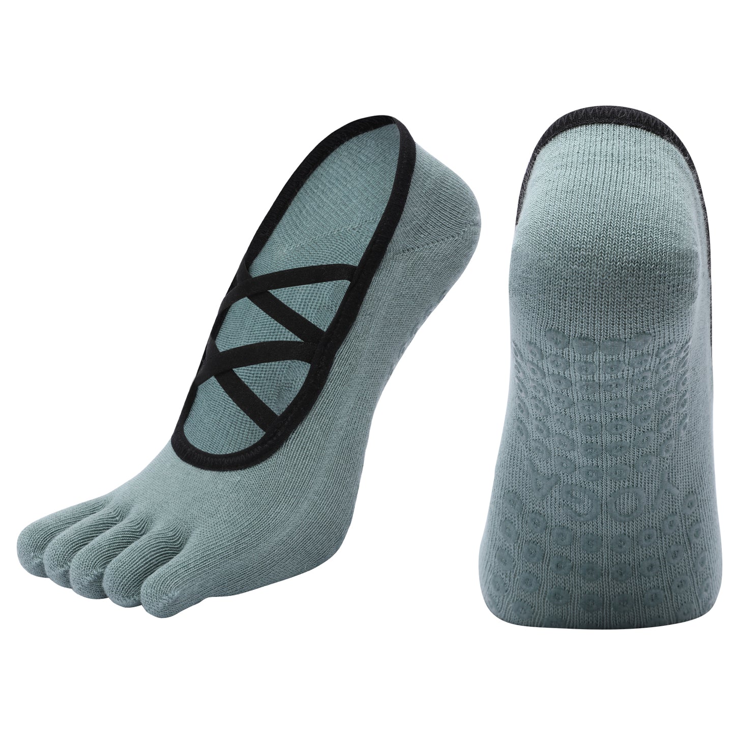 【Yoga Socks】W3孔雀绿-女士五指瑜伽普拉提运动袜