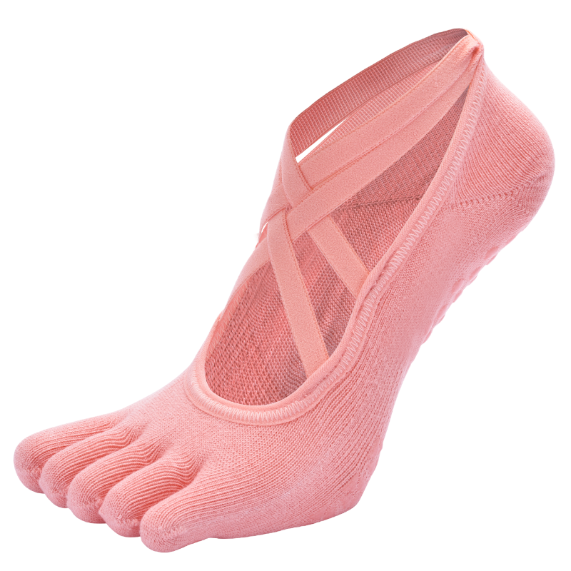 【Yoga Socks】W9珊瑚橙-女士五指瑜伽普拉提运动袜
