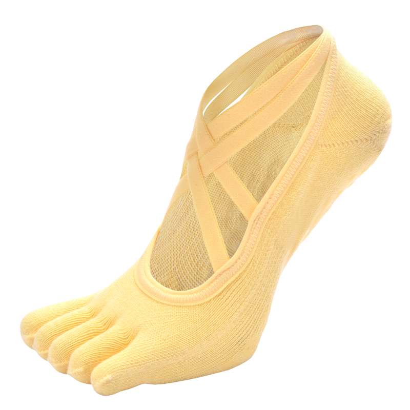 【Yoga Socks】W9黄色-女士五指瑜伽普拉提运动袜