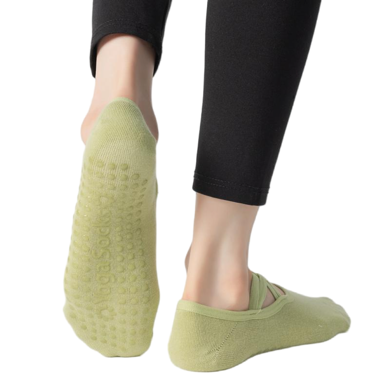 【Yoga Socks】H7绿色-女士圆头瑜伽普拉提运动袜