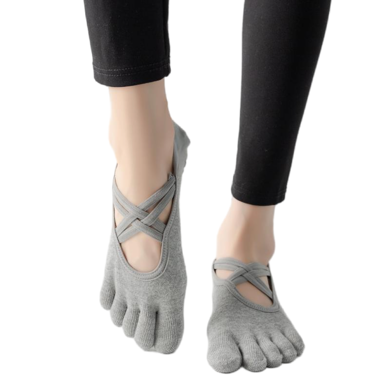 【Yoga Socks】W2浅麻灰-女士五指瑜伽普拉提运动袜
