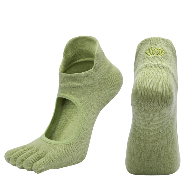 【Yoga Socks】V2绿色-女士五指瑜伽普拉提运动袜