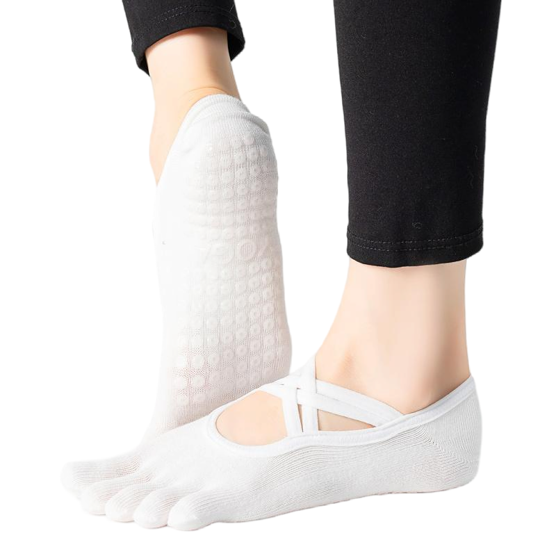 【Yoga Socks】W2白色-女士五指瑜伽普拉提运动袜