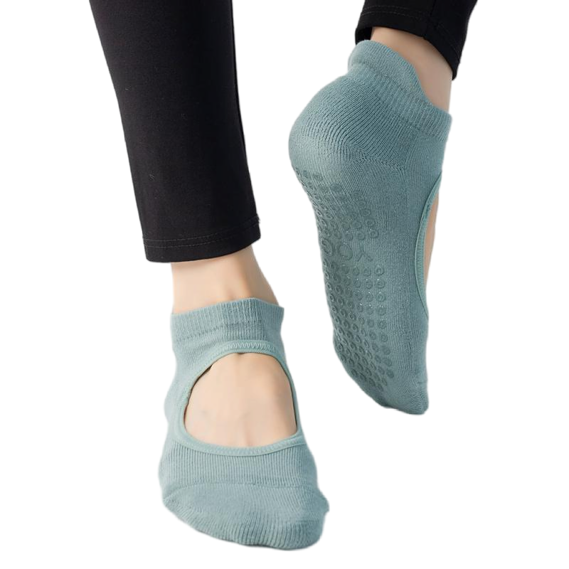 【Yoga Socks】A4孔雀绿-女士毛圈圆头瑜伽普拉提运动袜