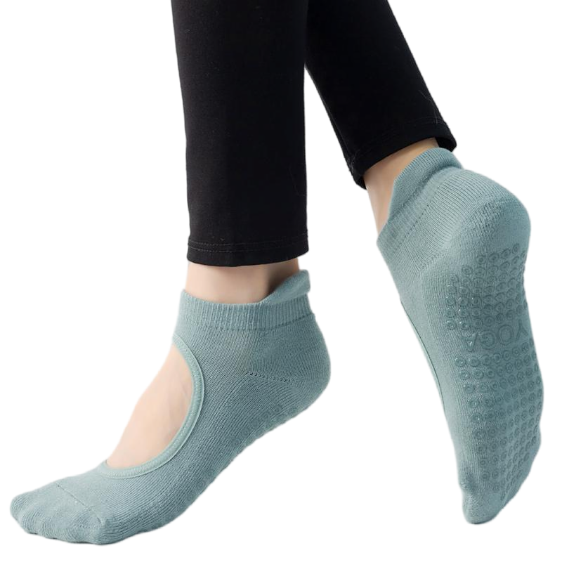 【Yoga Socks】A4孔雀绿-女士毛圈圆头瑜伽普拉提运动袜