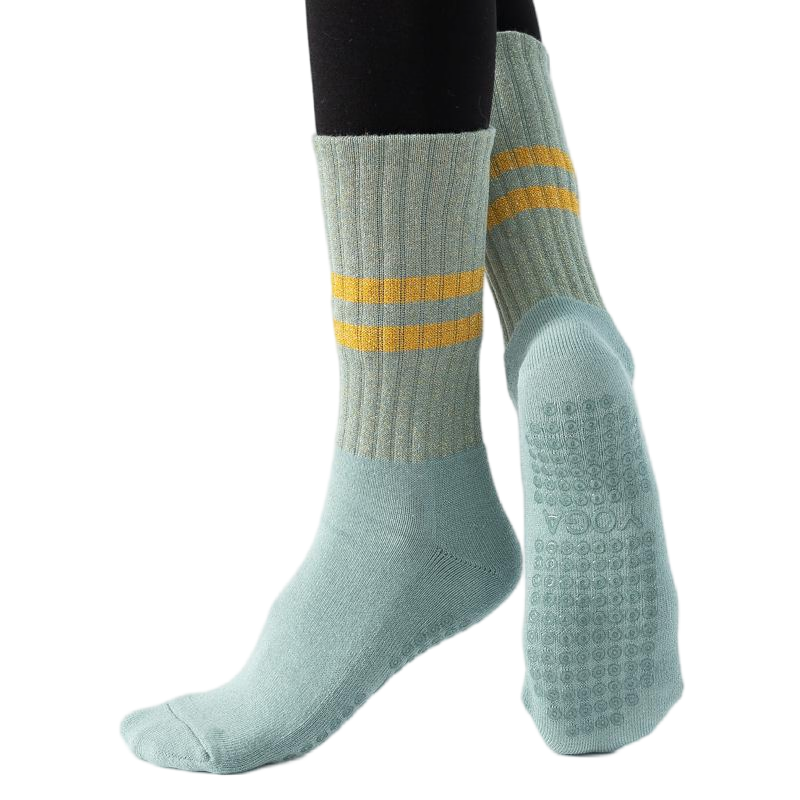 【Yoga Socks】D10孔雀绿-女士金丝毛圈圆头瑜伽普拉提运动袜