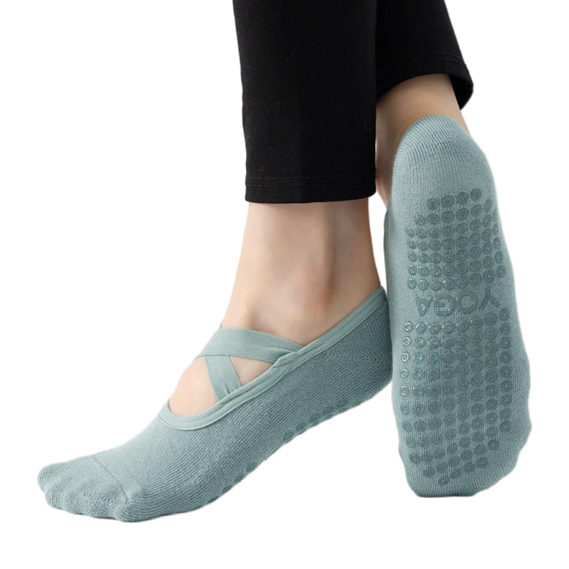 【Yoga Socks】Q2孔雀绿-女士毛圈圆头瑜伽普拉提运动袜