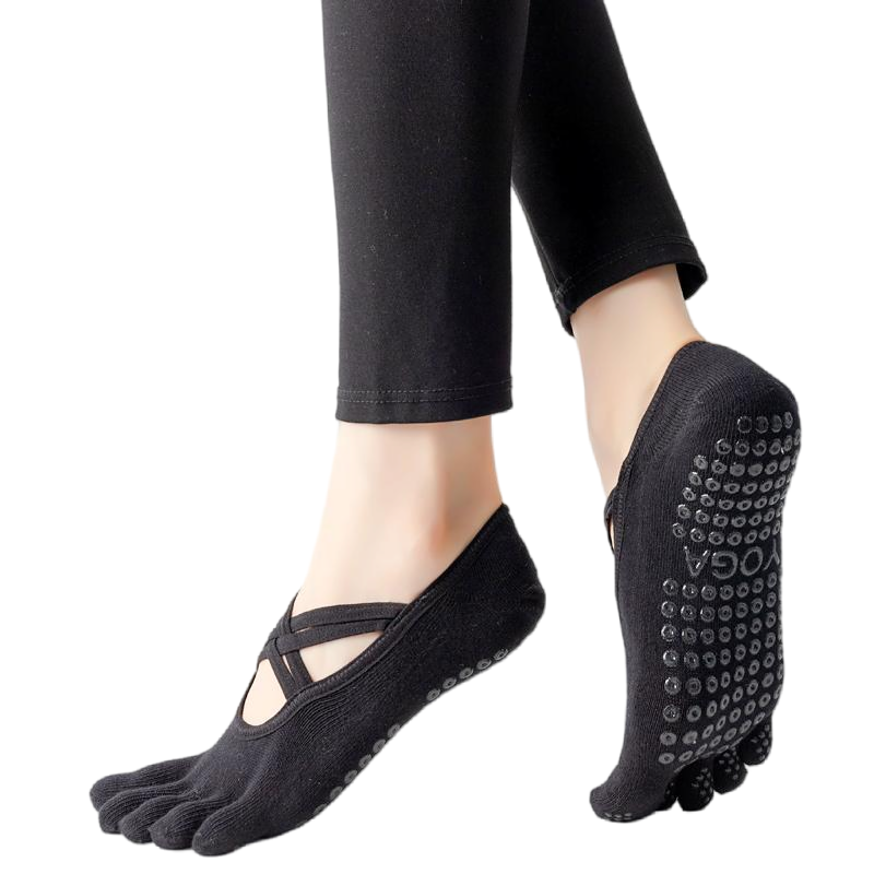 【Yoga Socks】W2黑色-女士五指瑜伽普拉提运动袜