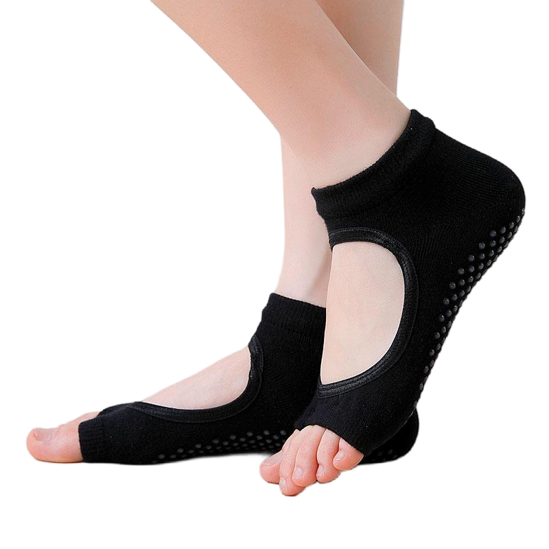 【Yoga Socks】J1黑色-女士二指瑜伽普拉提运动袜