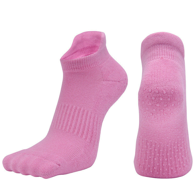 【Yoga Socks】D1浅粉-女士毛圈圆头瑜伽普拉提运动袜