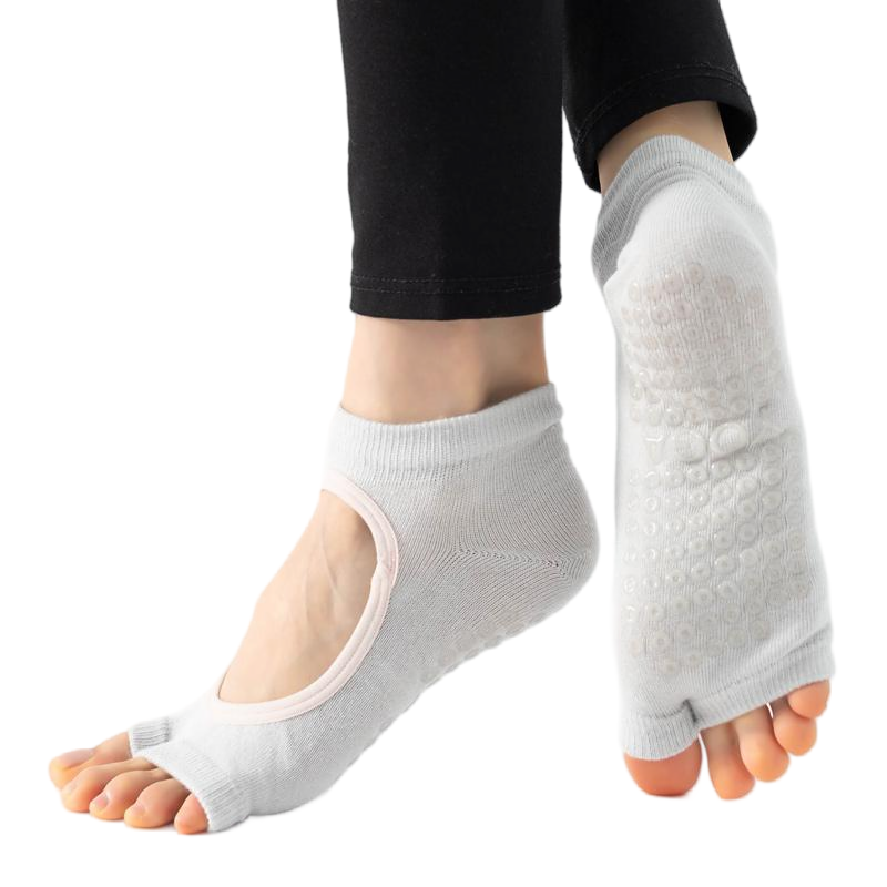 【Yoga Socks】J4浅灰-女士二指瑜伽普拉提运动袜