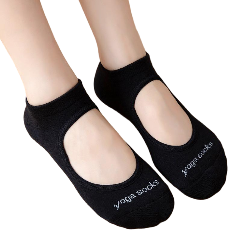 【Yoga Socks】A3黑色-女士毛圈圆头瑜伽普拉提运动袜