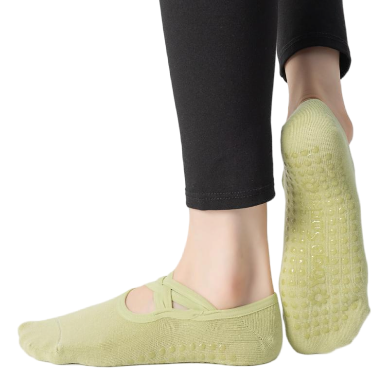 【Yoga Socks】H7绿色-女士圆头瑜伽普拉提运动袜
