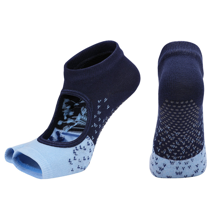 【Yoga Socks】J2青蓝-女士提花二指瑜伽普拉提运动袜