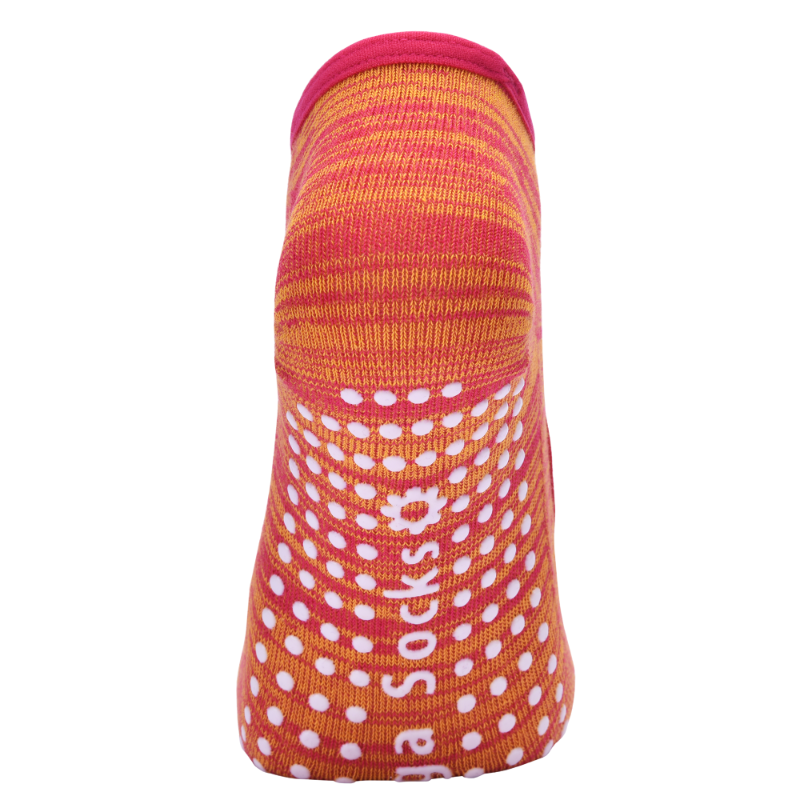 【Yoga Socks】V7玫橙-女士段色瑜伽普拉提运动袜