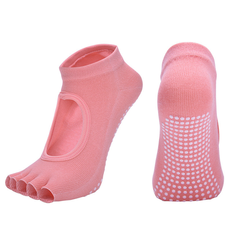 【Yoga Socks】F1珊瑚橙-女士半趾瑜伽普拉提运动袜