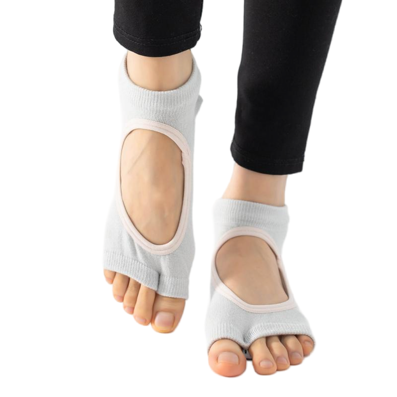 【Yoga Socks】J4浅灰-女士二指瑜伽普拉提运动袜