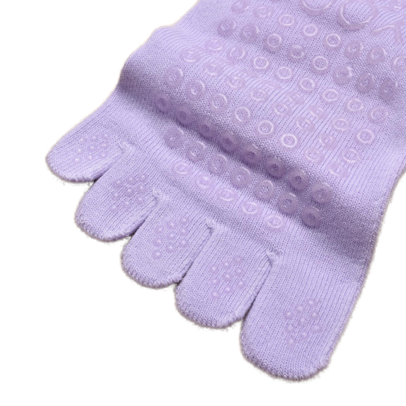 【Yoga Socks】W7浅紫-女士花边五指瑜伽普拉提运动袜