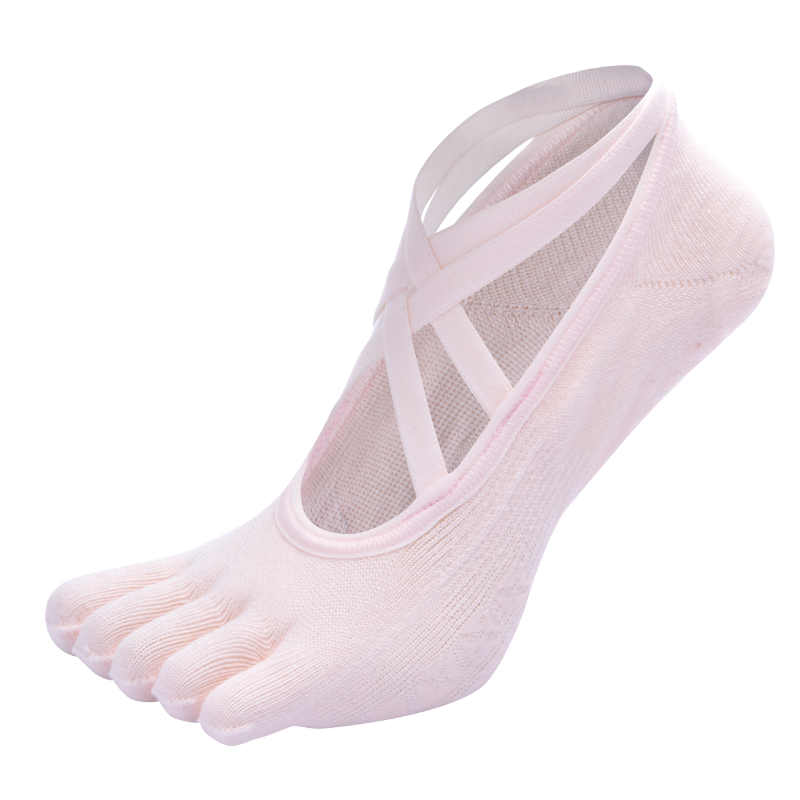 【Yoga Socks】W9浅粉-女士五指瑜伽普拉提运动袜