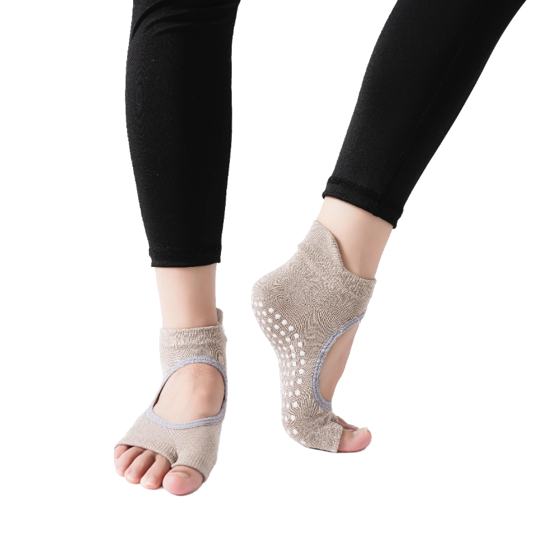 【Yoga Socks】J5米色-女士二指瑜伽普拉提运动袜