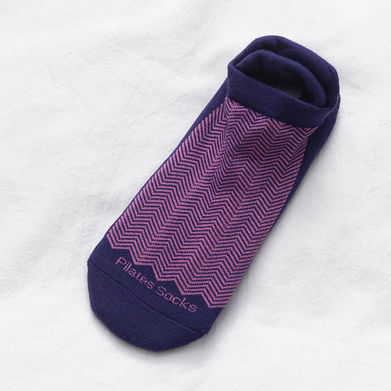 【Yoga Socks】D4紫粉-女士提花香薰毛圈圆头瑜伽普拉提运动袜