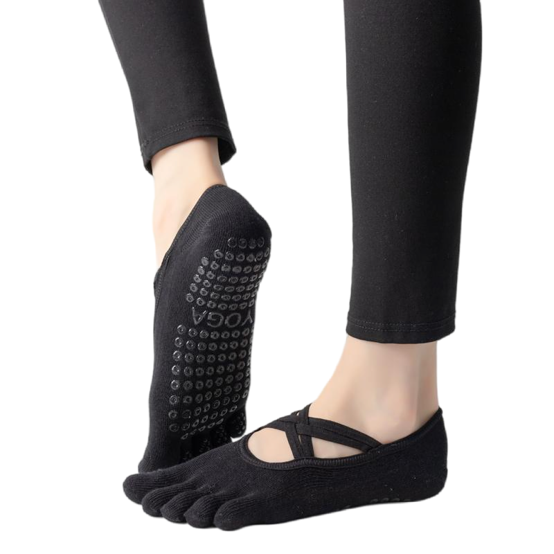【Yoga Socks】W2黑色-女士五指瑜伽普拉提运动袜