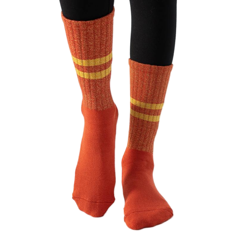 【Yoga Socks】D10中国红-女士金丝毛圈圆头瑜伽普拉提运动袜